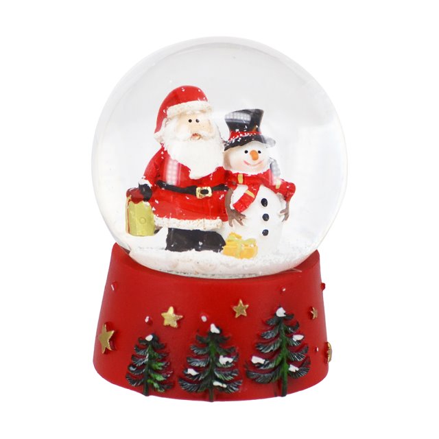 日系聖誕老人與雪人雪花球-3吋(圖)