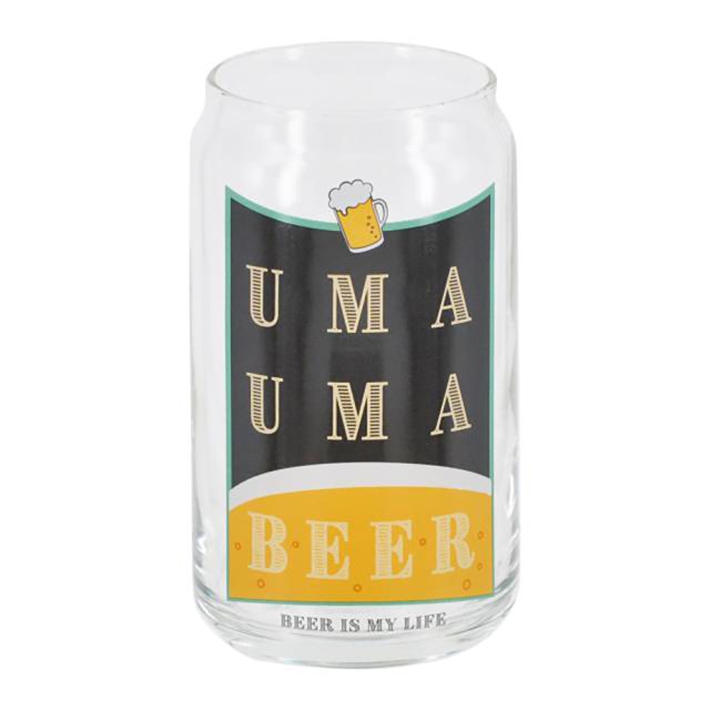 日本UMAUMA 罐型啤酒杯360ML(黑色)(圖)