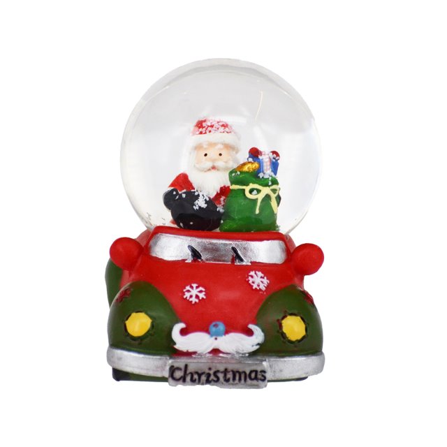 日本MARKS聖誕老人水晶球車 3吋高-紅色(圖)