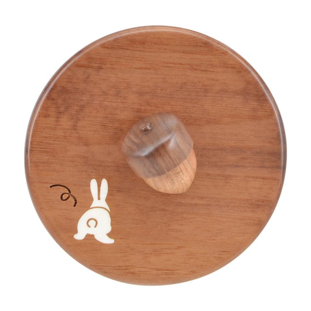 日系兔子松果造型杯蓋-深色(圖)