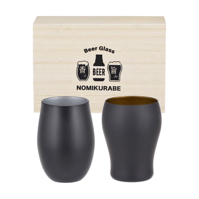 NOMIKURABE 啤酒杯組禮盒 290ml-黑色(圖)